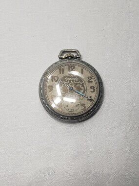 Vintage Elgin Pocket Watch 15 Jewel Ornate Dial Sub Seconds Defiance Case